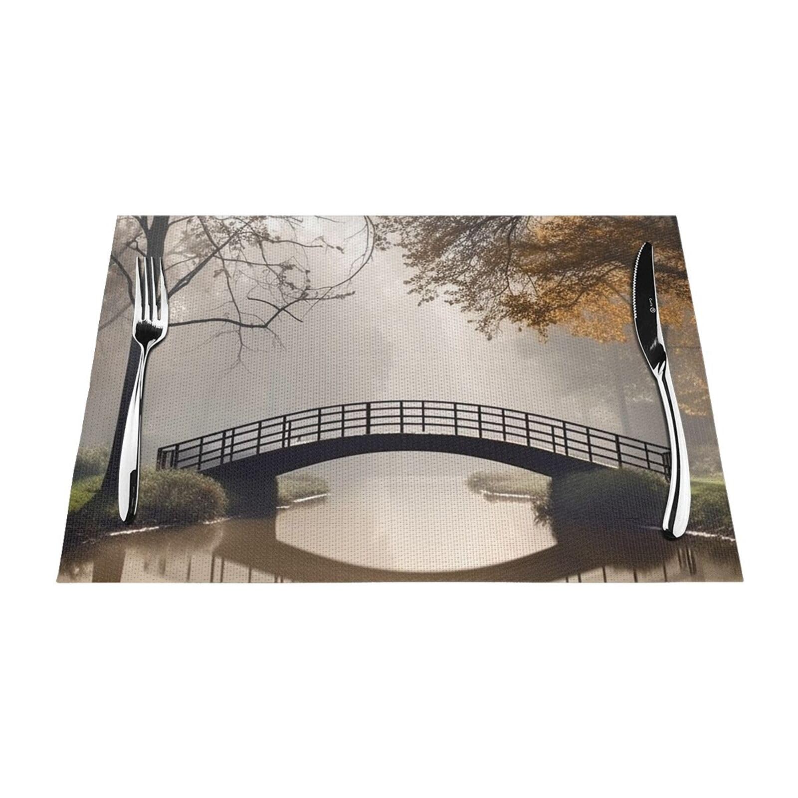Set de table cuisine et maison : lot de 4 tapis de table lavables 45x30 cm