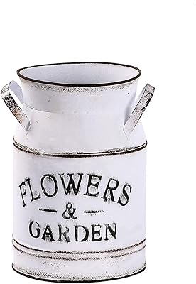 Amazon Com Yoillione Vintage Milk Jug Vase Galvanized Vase Farmhouse Decor For Bathroom Kitchen Living Room Galvanized Metal Flower Vase Large Shabby Chic French Country Pitcher Vase White Tin Jug Home Kitchen