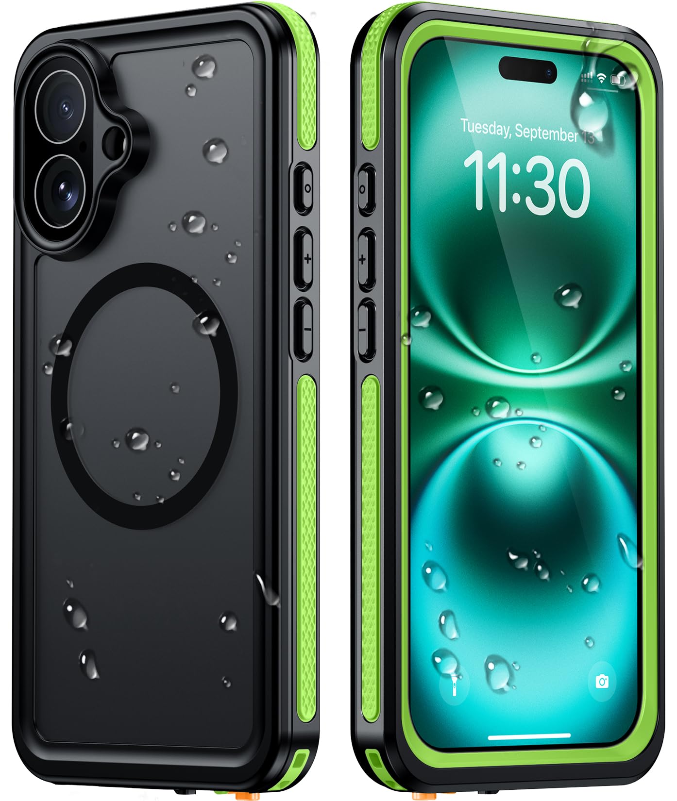 Temdan Designed for iPhone 16 Case Waterproof, Green