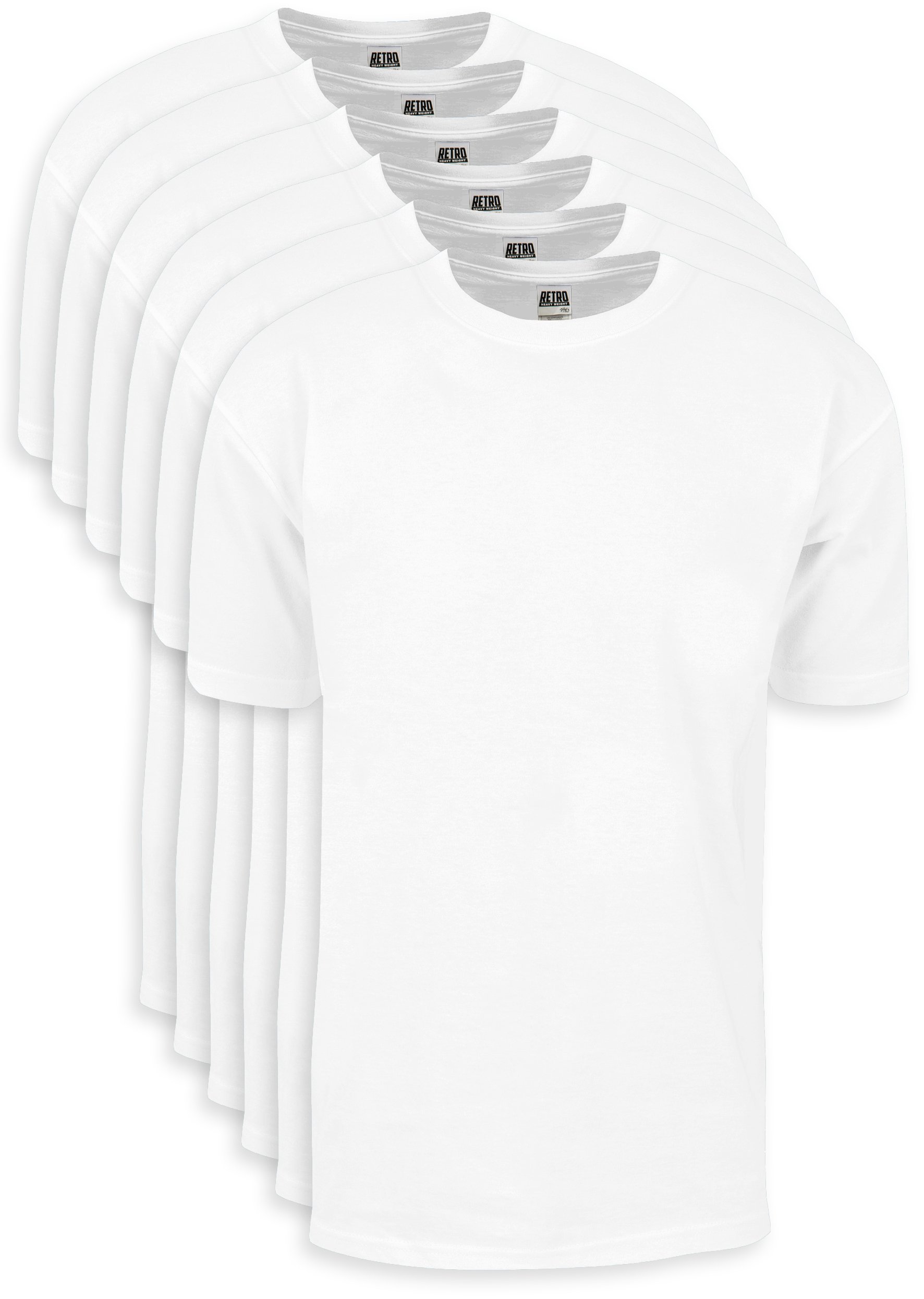 Shaka WearMen's Cotton T-Shirt – Heavyweight Soft Retro Short Sleeve Crew Neck Plain Tee Top Tshirts Regular Big Size