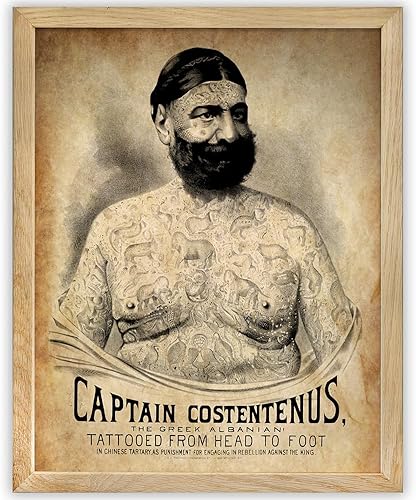 Miniatura 10 de Decoración de tatuajes – El hombre tatuado – Capitán Costentenus – Impresión artística sin marco de 11 x 14 pulgadas – Decoración perfecta para