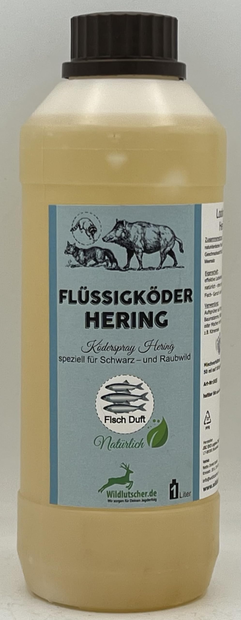 Flüssig Köder Hering Duft Konzentrat 1 Liter speziell für Schwarz- und Raubwild