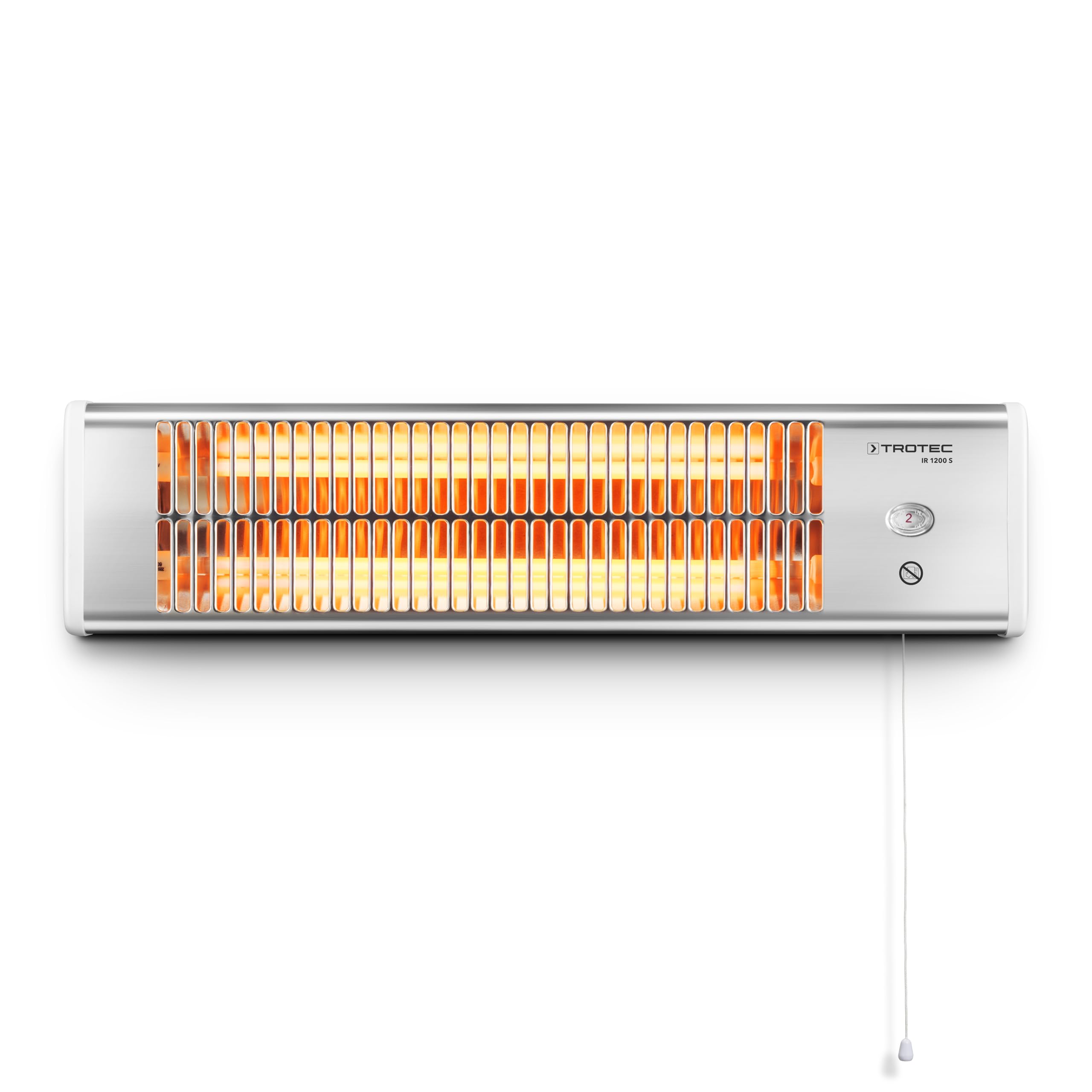 TROTEC Terassenheizstrahler Infrarot IR 1200 S – Heizleistung 600 W / 1200 W – Standgerät, Wandmontage