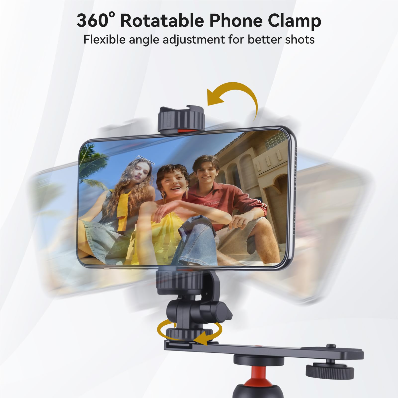 UTEBIT Soporte para Teléfono Compatible con dji Osmo Pocket 3, Accesorios de Extensión para Soporte de Teléfono Móvil con Orificio Roscado de 1/4" para Usar con Trípode y Varilla de Extensión