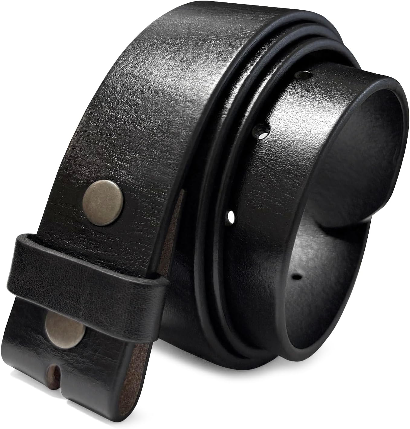 100% One-Piece Full Grain Leather Belt Straps with No Slot Hole/Slot Hole/Heavy-Duty, Multi Options 1-1/2" (38mm) Wide