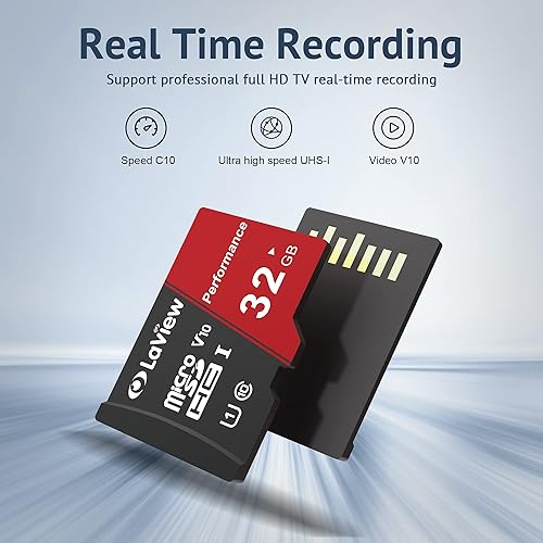 Vista 6 de LaView Tarjeta Micro SD de 32 GB, paquete de 2 tarjetas de memoria Micro SDXC UHS-I – 100 MB/s, 633X, U1, C10, video Full HD V10, A1, FAT32, tarjeta