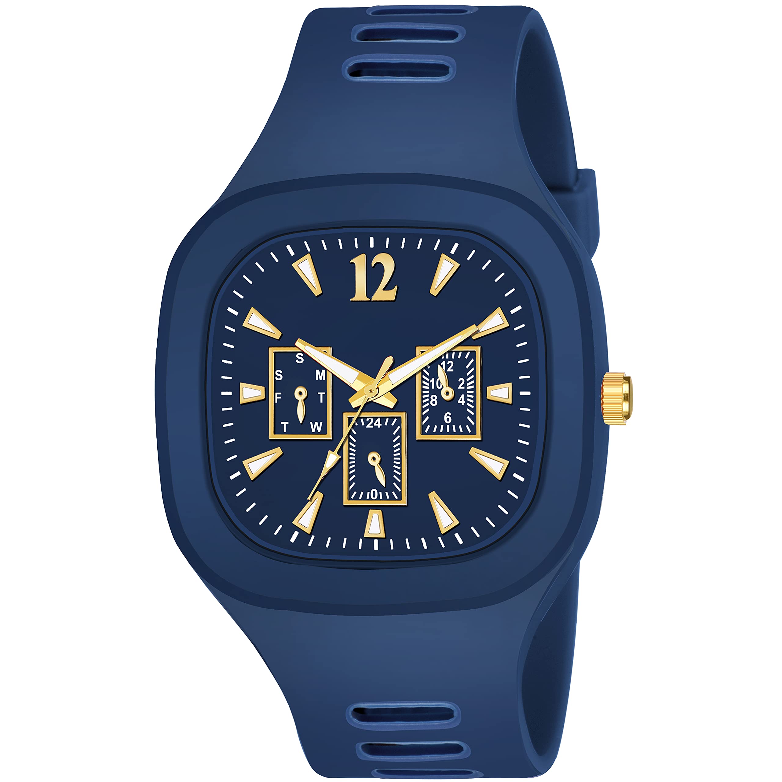 CERO Square Watch Multicolor Dial Analog Silicon Strap Stylish Designer Analog Watch for Mens and Boys (Blue) (B09C4QT6WD) Amazon Price History, Amazon Price Tracker