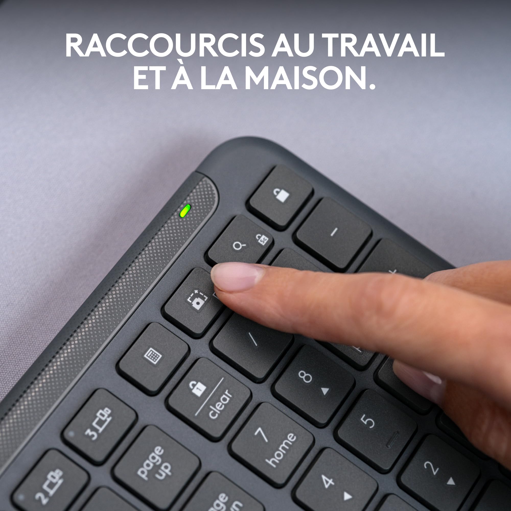 Logitech Signature Slim K950, clavier sans fil, design élégant, saisie sur plusieurs dispositifs, frappe discrète, Bluetooth, multi-systèmes d’exploitation, Windows, Mac, Chrome, FRA AZERTY, Graphite