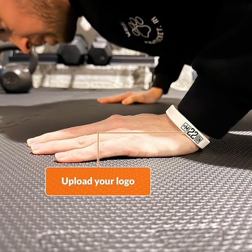 Miniatura 4 de Pulseras personalizadas para eventos, recaudación de fondos y promociones Añadir texto, iconos y logotipos Pulseras de goma a granel Clásico 12