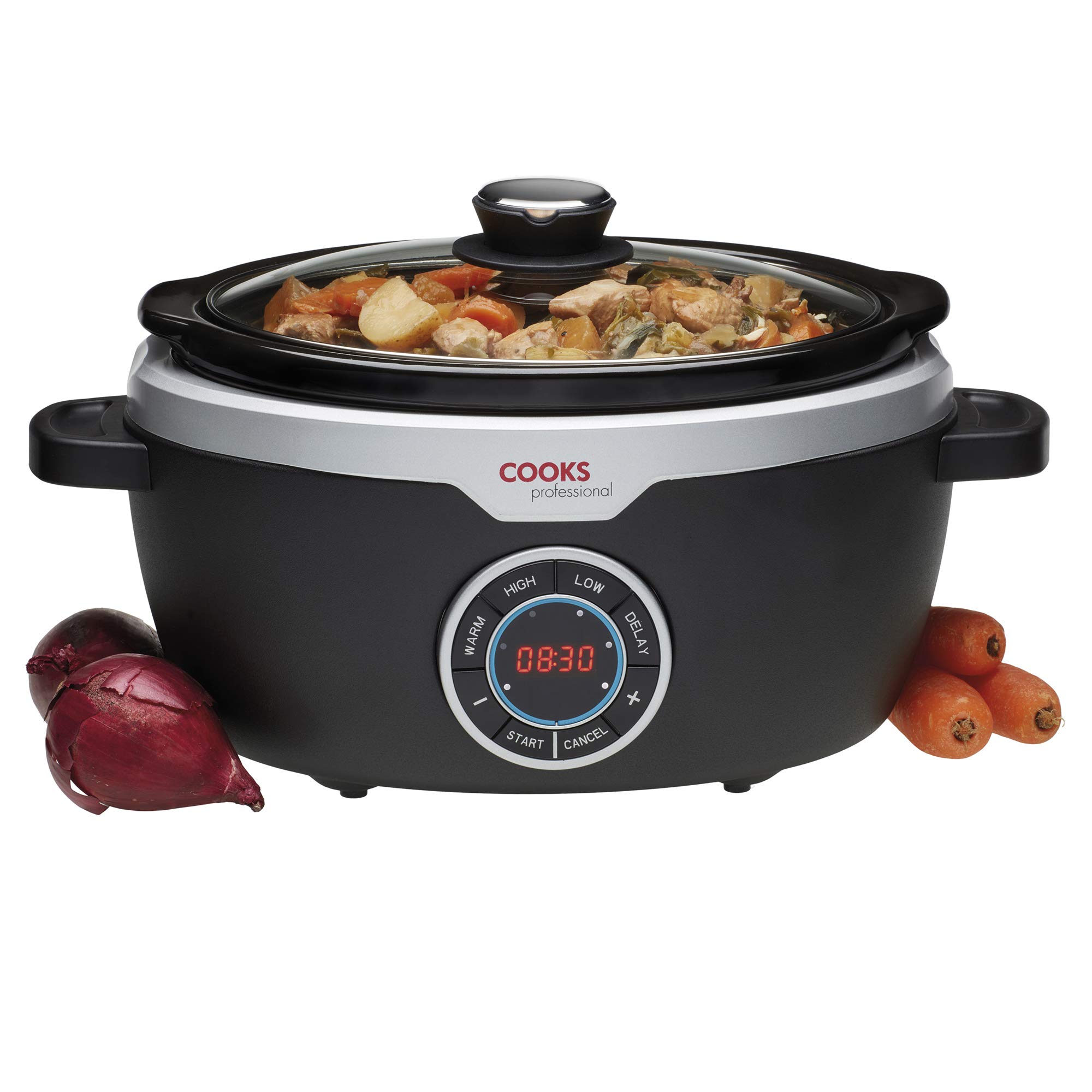 Cooks Professional 3 5 Litre Digital Slow Cooker Glass Lid 2 Heat Settings Including Delay Keep Warm Function 300w Buy Online In Bahamas At Bahamas Desertcart Com Productid 183231286