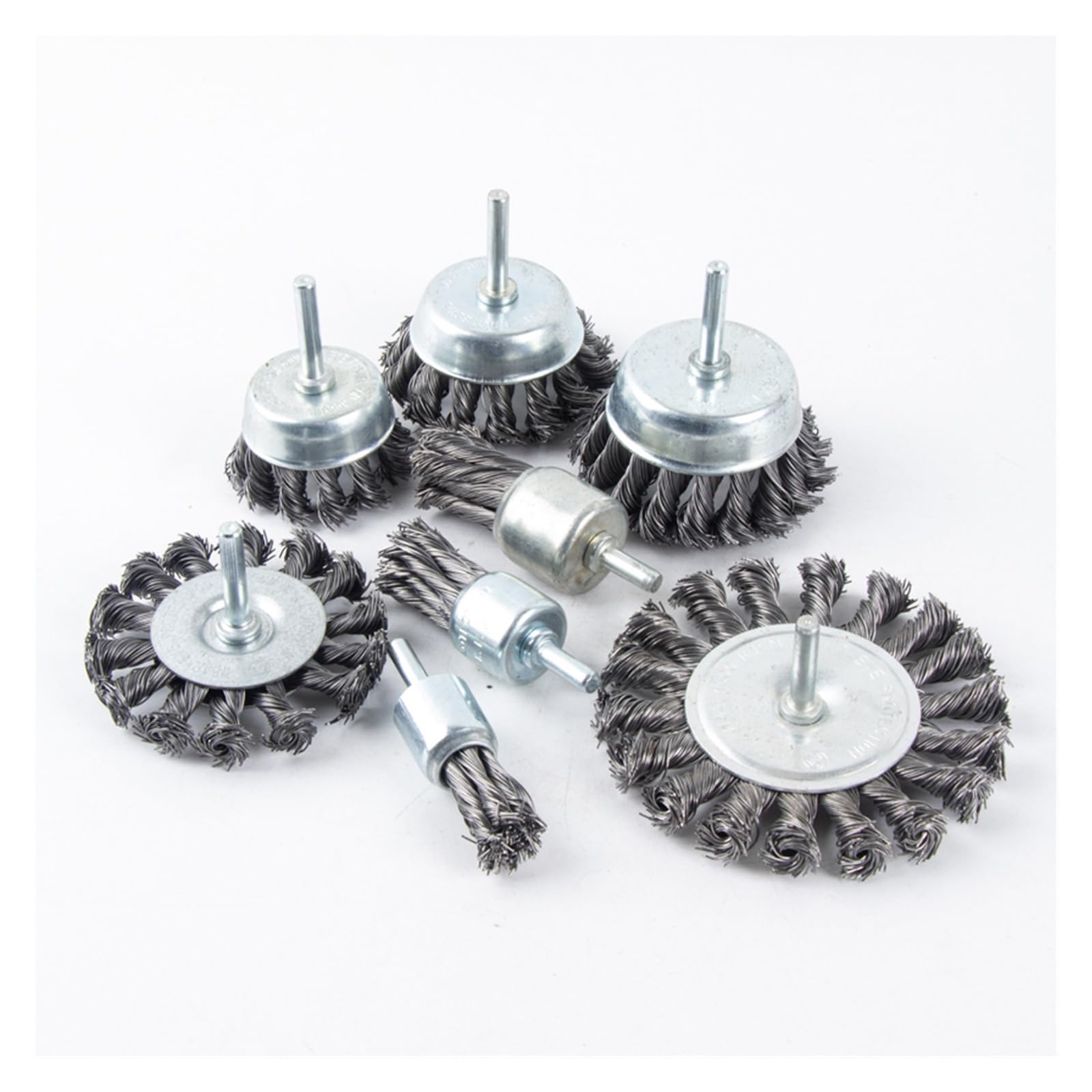 szczotka druciana do wiertarki, 8PC Twist Knotted Wire Wheel Cup Brush End Brush do wiertarki montowanej na trzonku 6mm Metal Brush