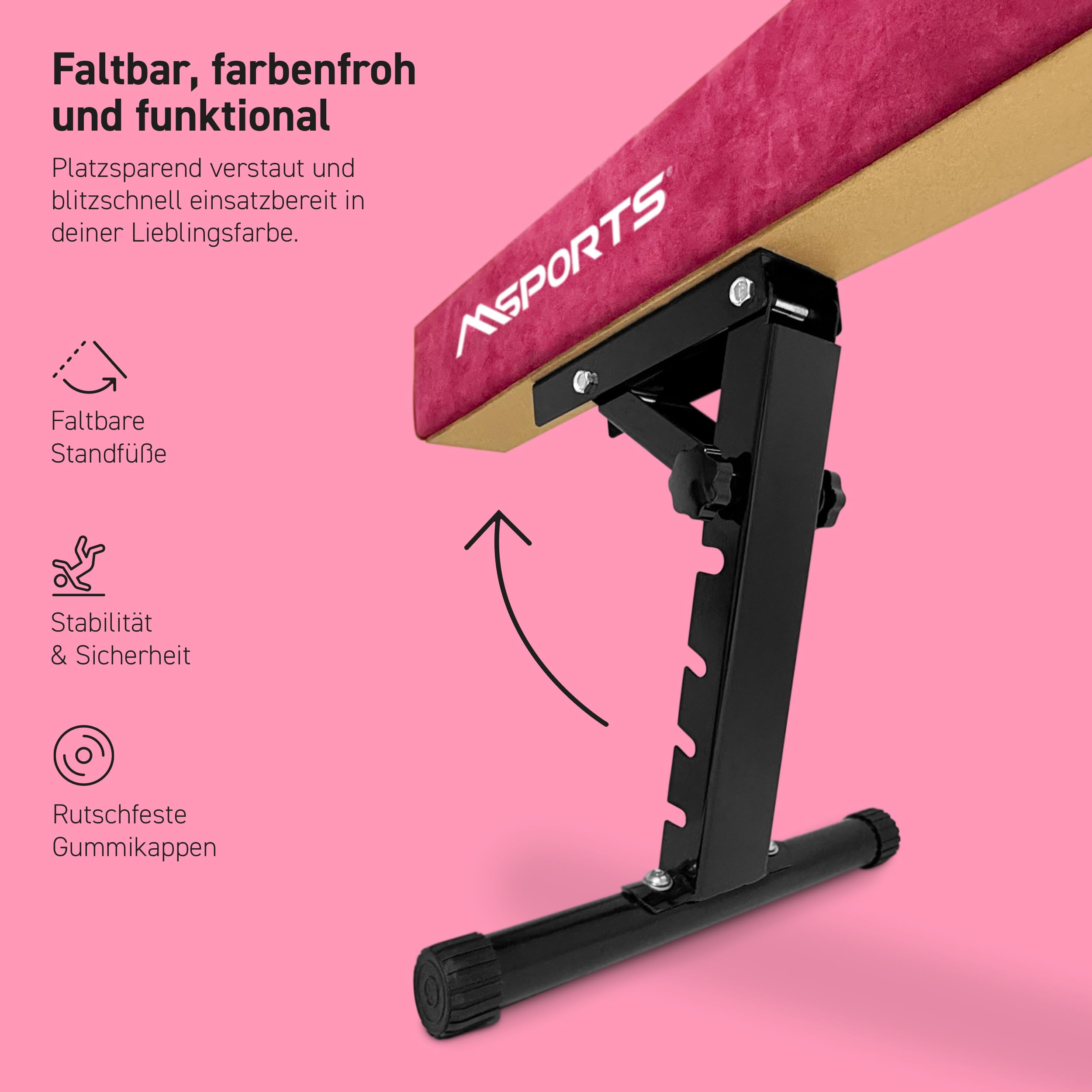 MSPORTS Barra de equilibrio de alta calidad con altura ajustable, 245 cm para niños y adultos, 5 niveles de altura regulable (18 – 56 cm), para casa o club, 5 colores