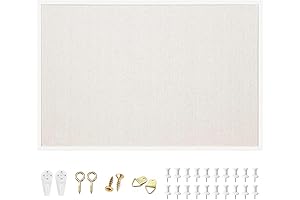 OWLKELA Linen Bulletin Board, White Framed Corkboard, 24'' x 36''
