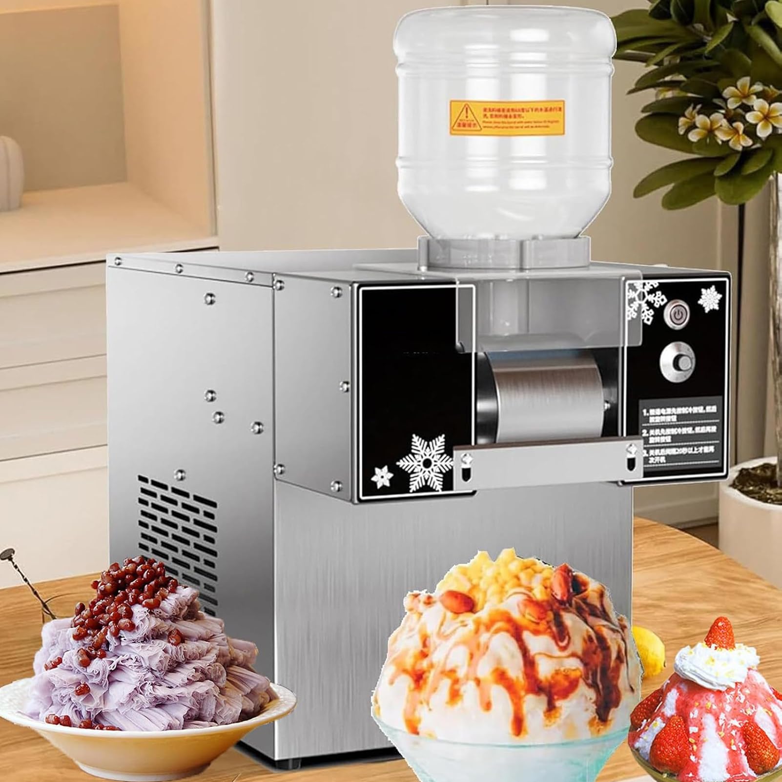 Pnpaea Snowflake Ice Maker,Snowflake Ice Cream Machine Commercial Ice Cream Continuous Ice Cream Machine Milk Shaved Ice Korean Ice Whisker Machine 360W(60KG)