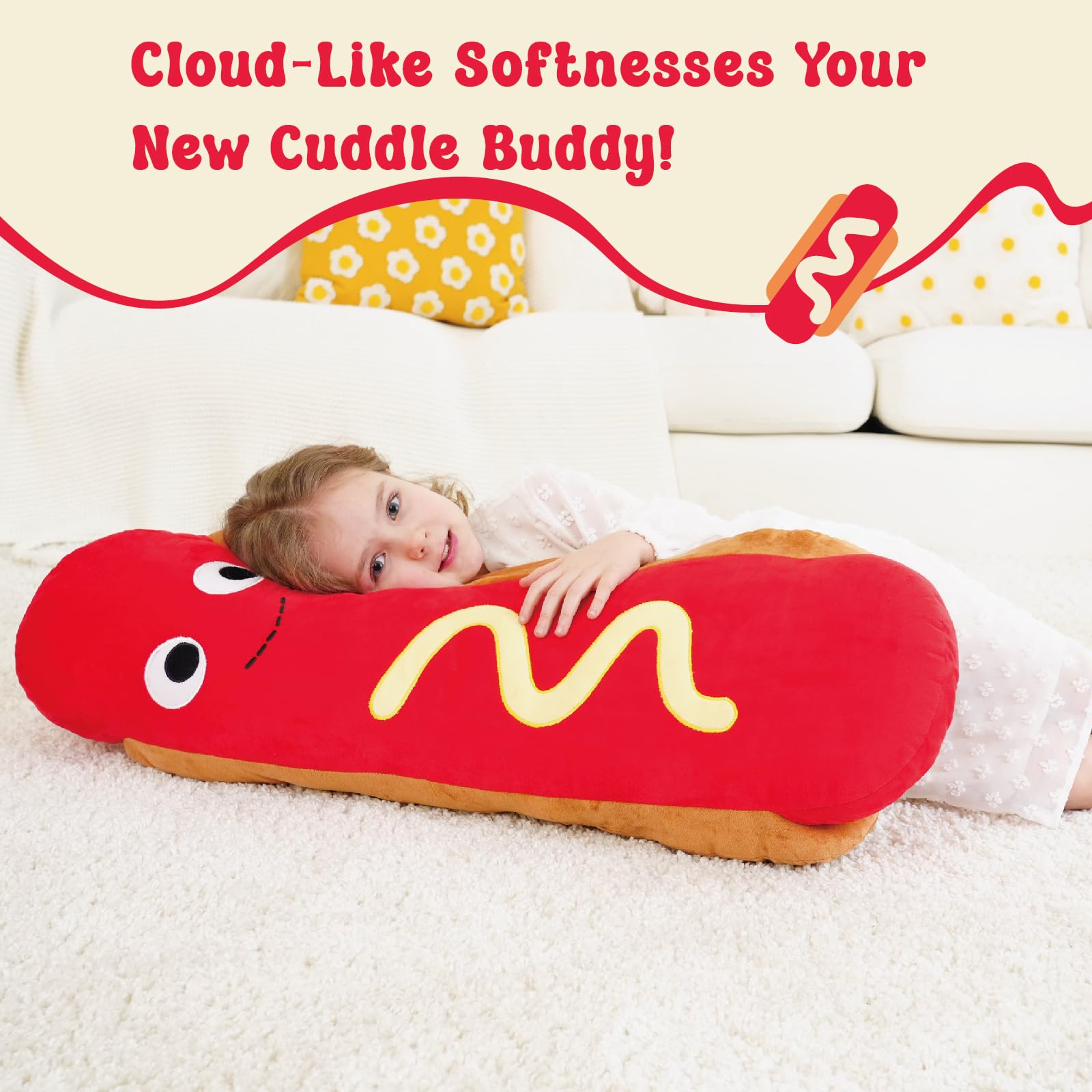 Amazon.co.jp: Zctghvy ホットドッグぬいぐるみ – リアルな35インチの