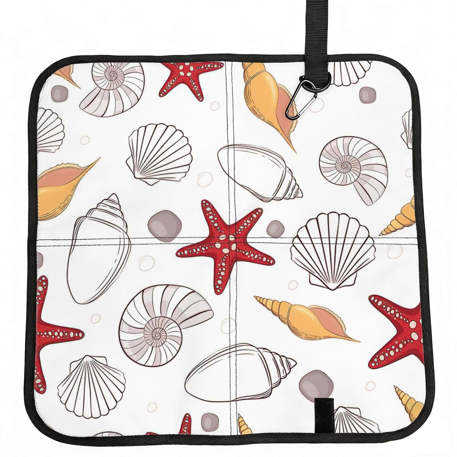 AYYQWE Shell Starfish Print Foldable Seat Cushion Portable Chair Pad Office Commuting Picnic Camping Outdoor