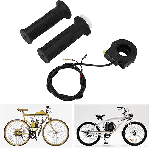 Miniatura 4 de Manillar del acelerador, repuesto de agarre del acelerador, 1 par cómodo tacto suave TPR para bicicleta motorizada de 33 cc, 49 cc, 60 cc, 69 cc, 80