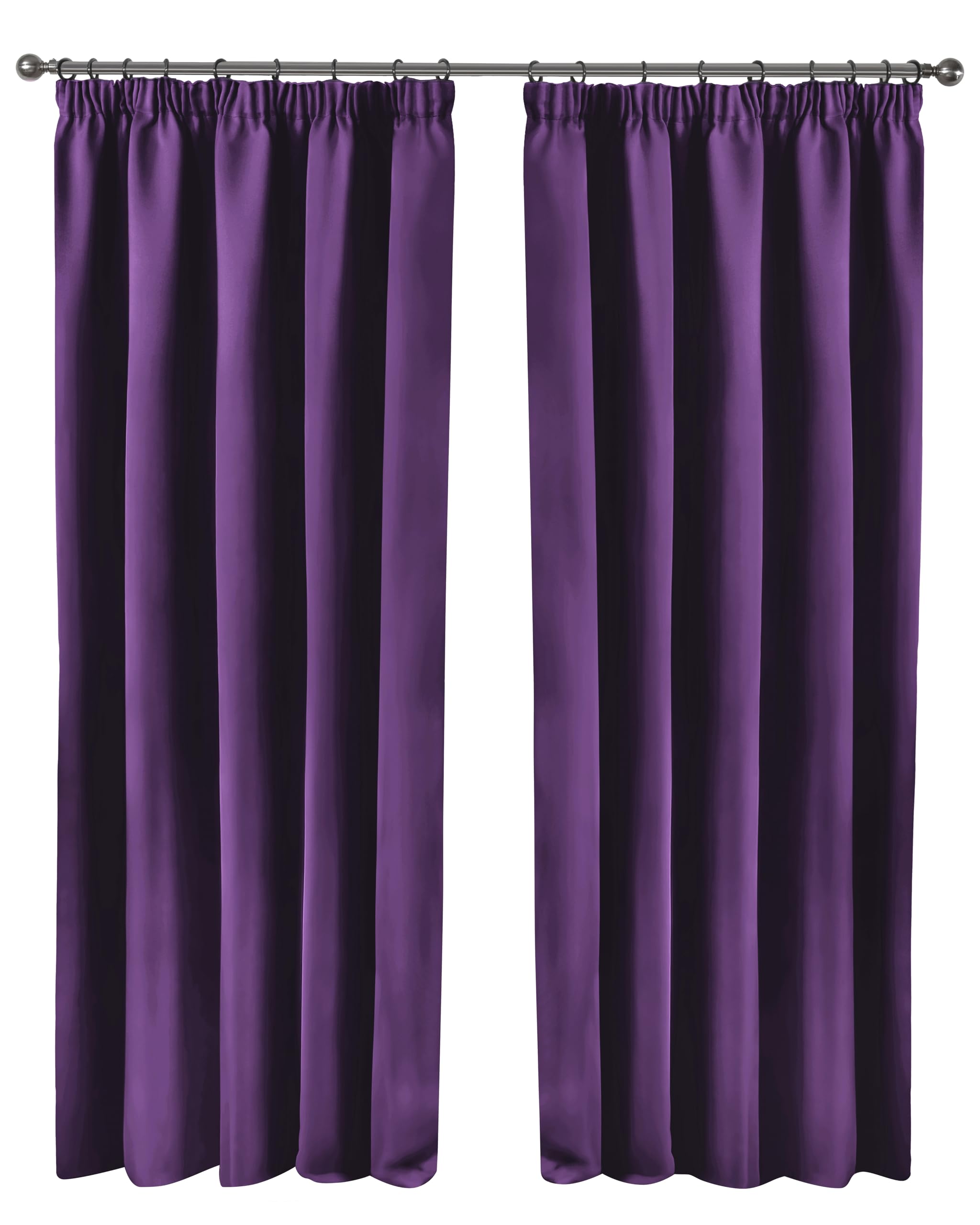 Emma Barclay  Amethyst Purple Blackout Curtains Thermal Pencil Pleat Cali in Size 90x90 Inch, Sports Direct