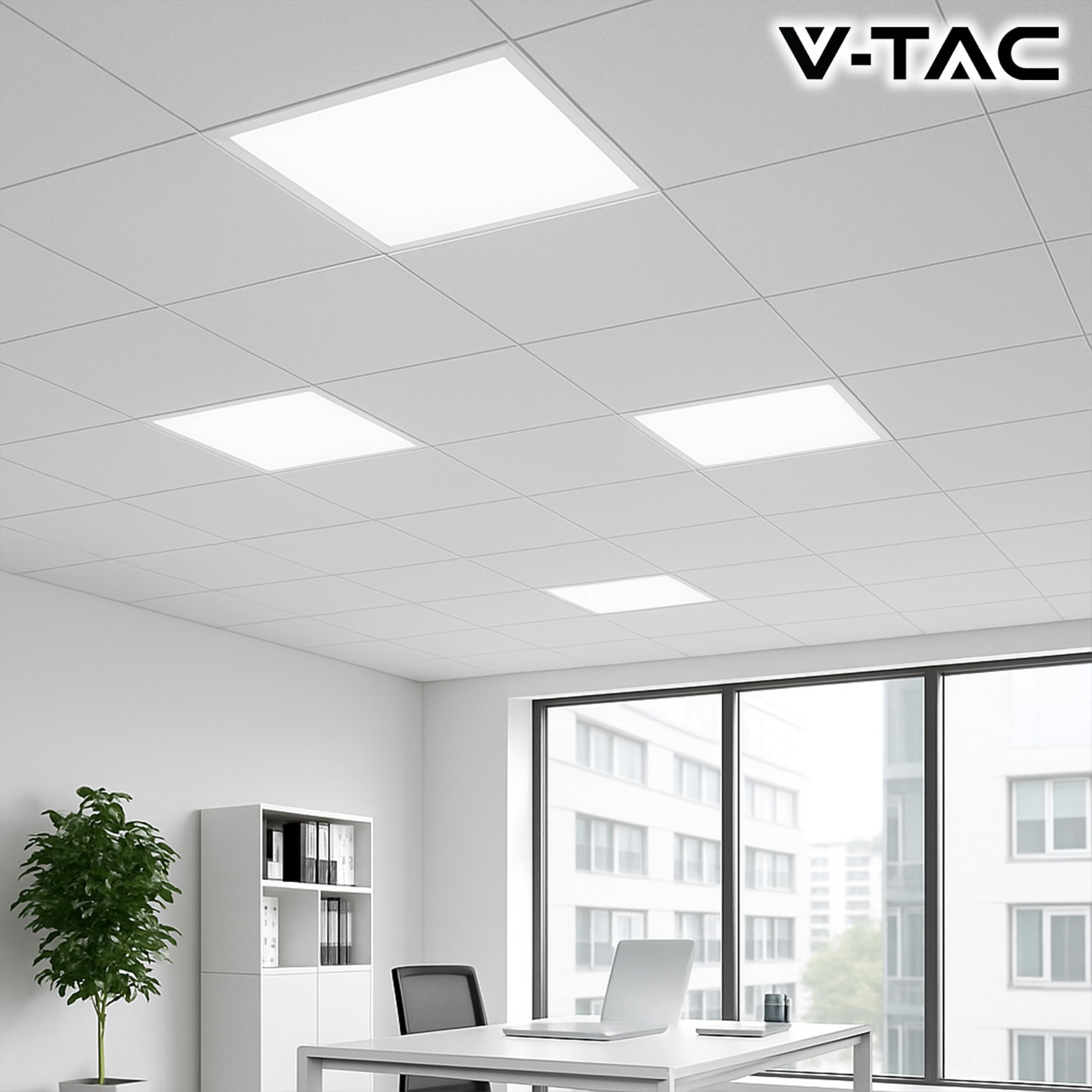 V-TAC 8x Pannelli LED da Incasso 36W - Chip Samsung - Lampada Quadrata 60x60 cm - 4320 Lumen - IP20 - per Soffitto, Ufficio, Casa, Negozio - Plafoniera - Luce 4000K Bianca Naturale