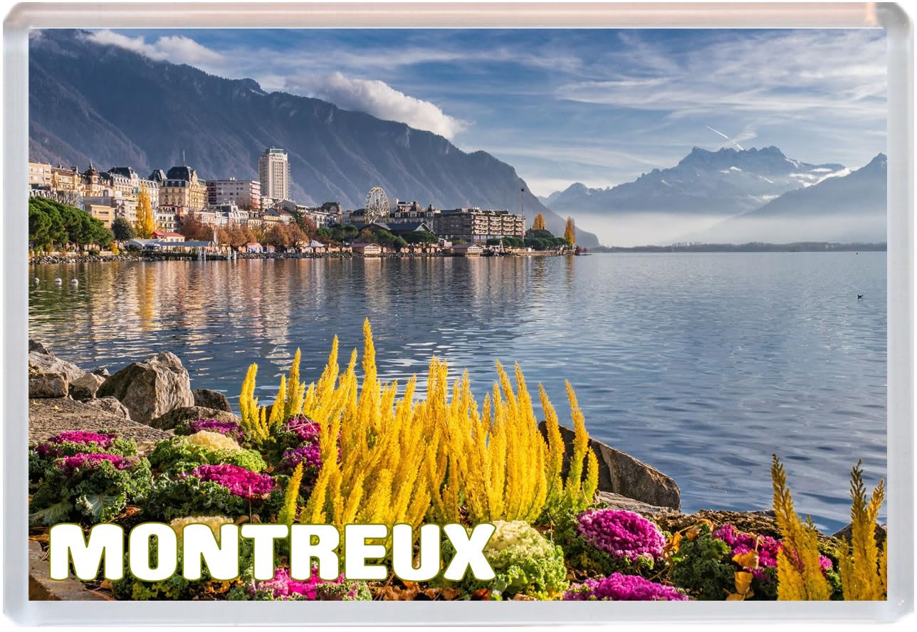 Baked Bean Store Multicolor Montreux - Switzerland - Jumbo Fridge Magnet 96 X 67Mm Bbsfhm1549
