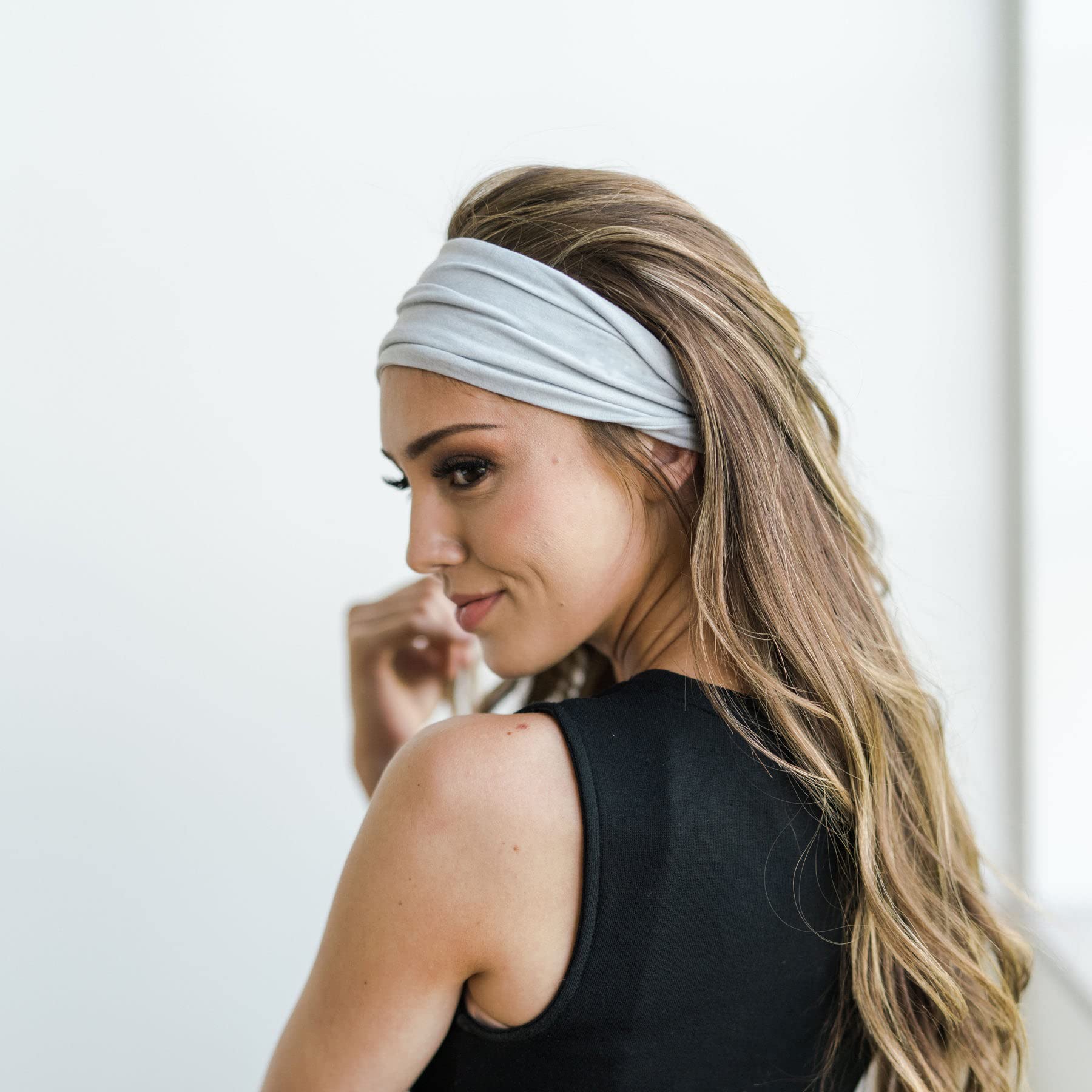 SAWINDA Fascia Per Capelli Donna – Confezione Da 4, Colori Beige/marrone/arancio/rosso, In Poliestere, Larga, Elastica, Annodata, Per Sport E Yoga - 2