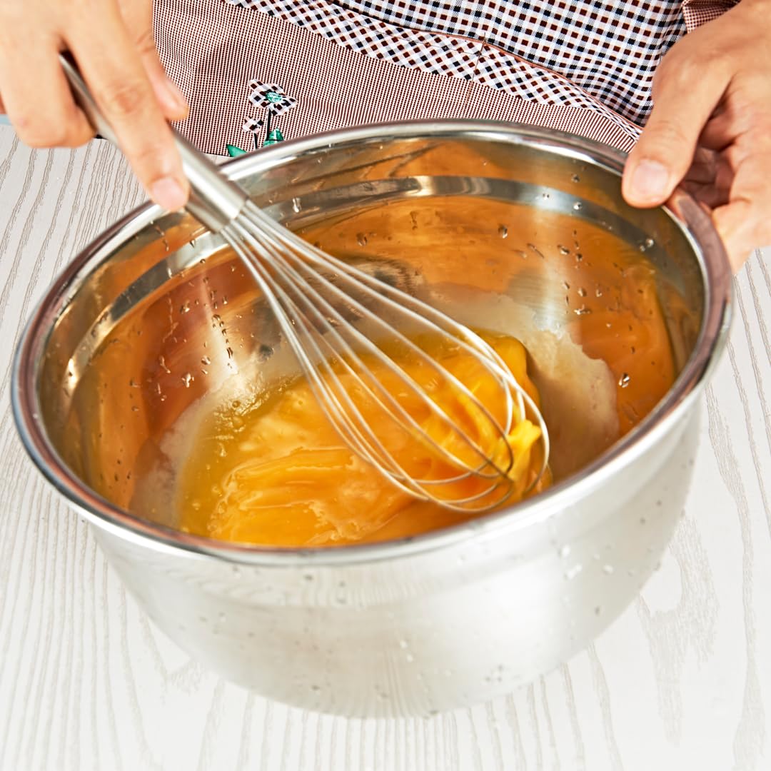 Cuenco de mezcla VITASUNHOW de acero inoxidable, duradero y resistente al óxido, fácil agarre y diseño de estabilidad, versátil para cocinar, hornear, preparar y almacenar alimentos. (20 cm)