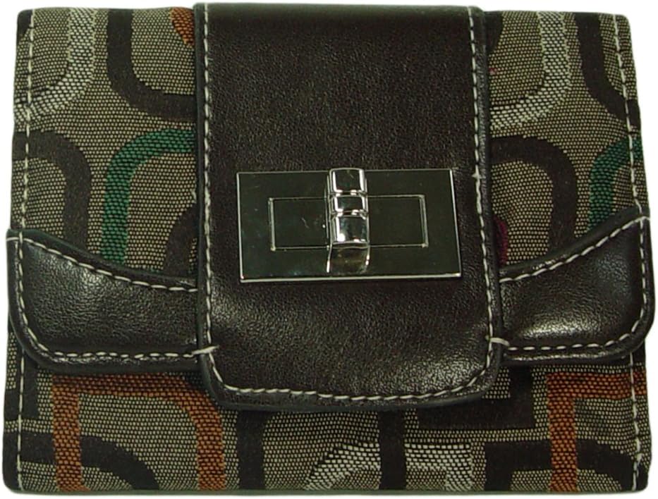 WT-113-BRN Tri Fold Wallet in Brown with Snap Lock