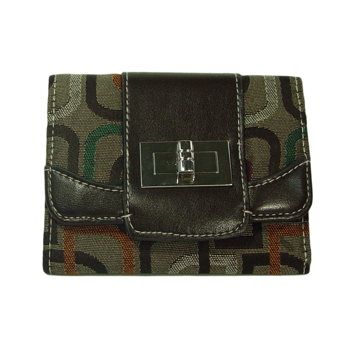 WT-113-BRN Tri Fold Wallet in Brown with Snap Lock