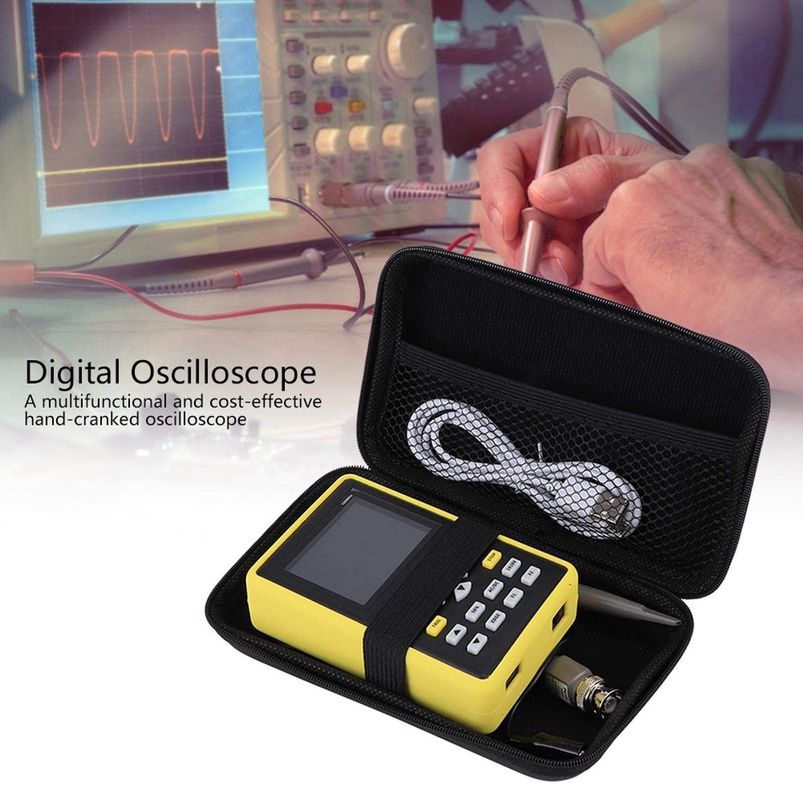Digital Oscilloscope Kit, IPS LCD Display DSO 2.4in 100MHz Hand?Cranked Oscilloscope DC/DC Conversion