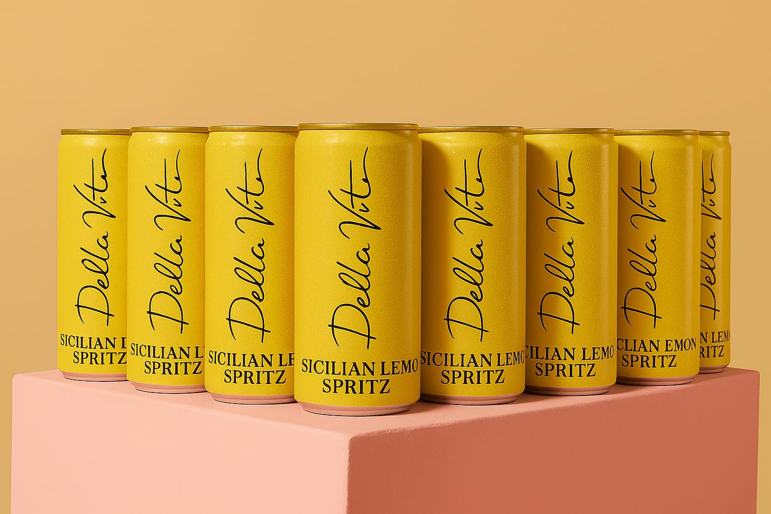 Della Vite Sicilian Lemon Spritz – 8 x 200ml Cans | Citrus Ready to Drink Cocktail | Italian Sparkling Wine & Lemon | Canned Alcoholic Drinks with 10% ABV