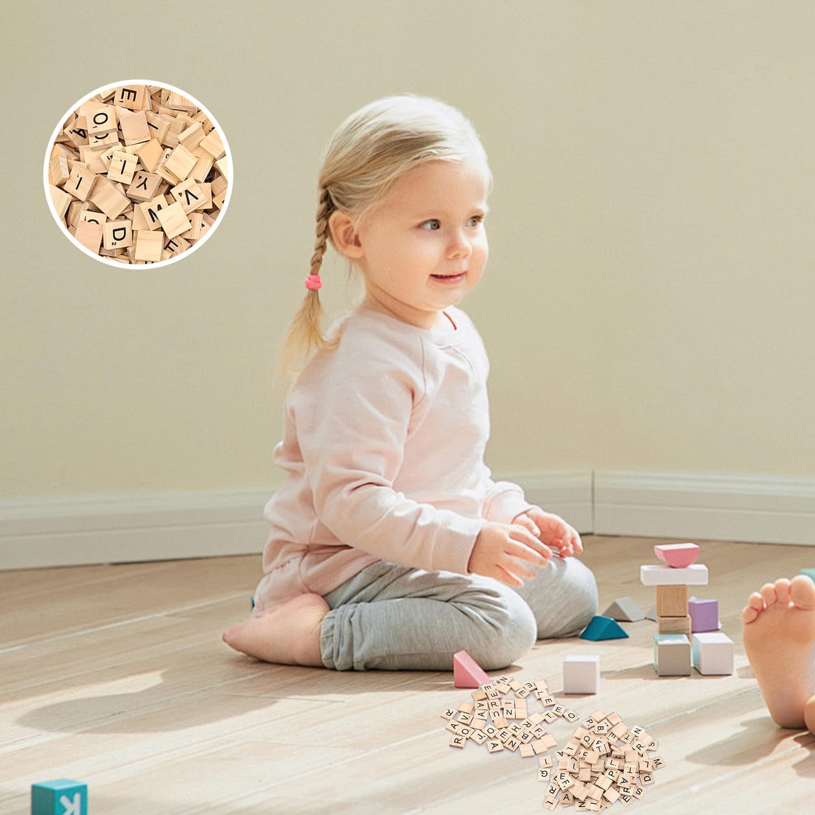500 Lettres Scrabble En Bois - Petites Lettres éducatives Pour Enfants - Apprentissage Et Jeux
