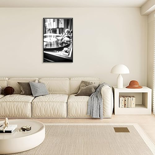Miniatura 8 de Dcvjiy Póster de tocadiscos de vinilo vintage, lienzo blanco y negro, arte de pared, fotografía, estética, impresiones para el hogar, dormitorio,