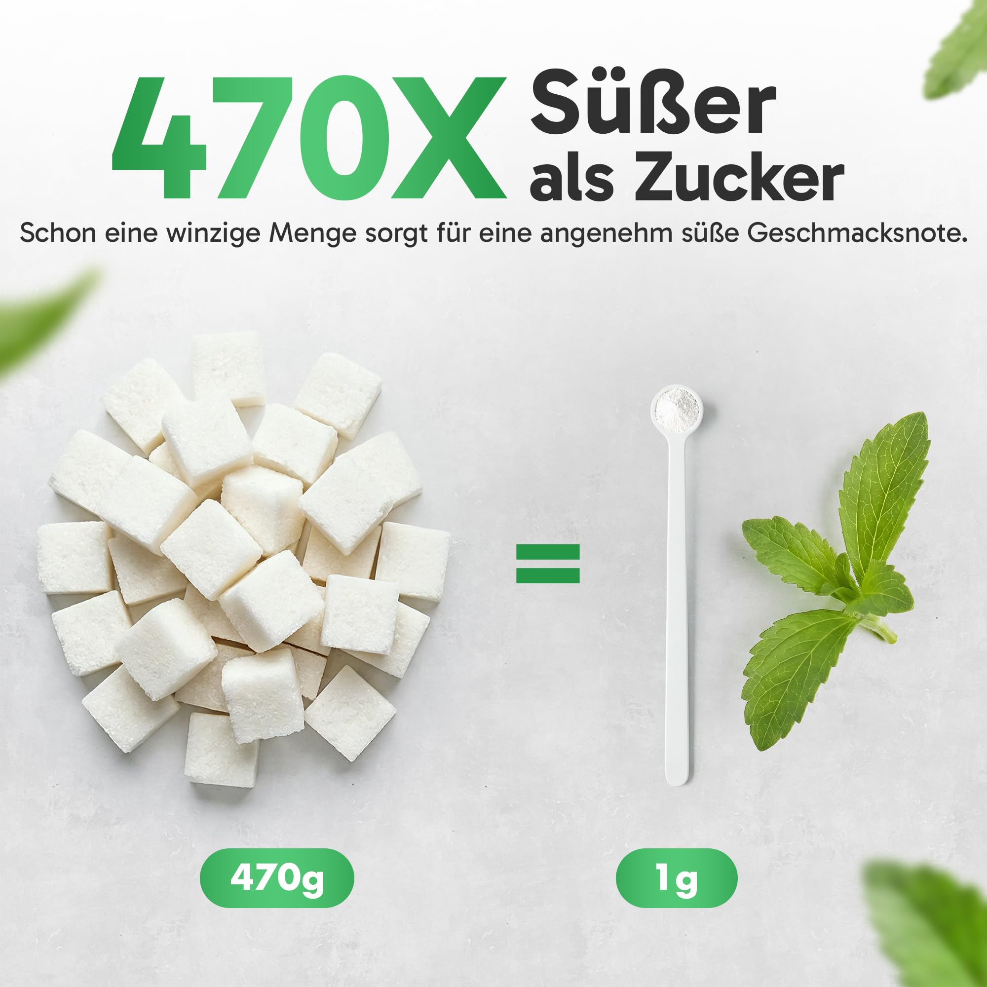 Ultra-konzentriertes Stevia-Pulver (100g) | 98% Reba-98 Pur | 470x süßer als Zucker