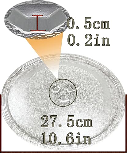 Miniatura 8 de Microwave Plate Round Glass Tray Microwave Oven Cooking Plate , For 9.6" 10.6'' 12.4'' Microwave Oven Flat Turntable Plate Replacement Flat Base