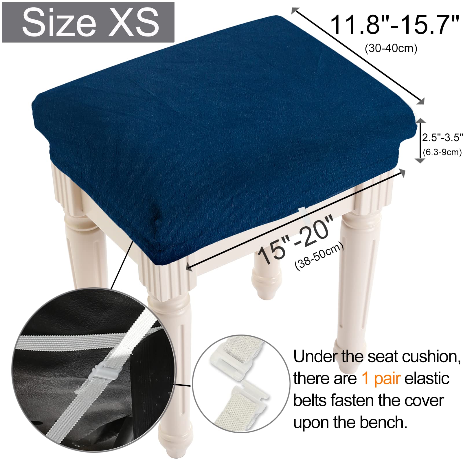 Amazon.com: SINOSSO Soft Velvet Vanity Bench Cover, (15