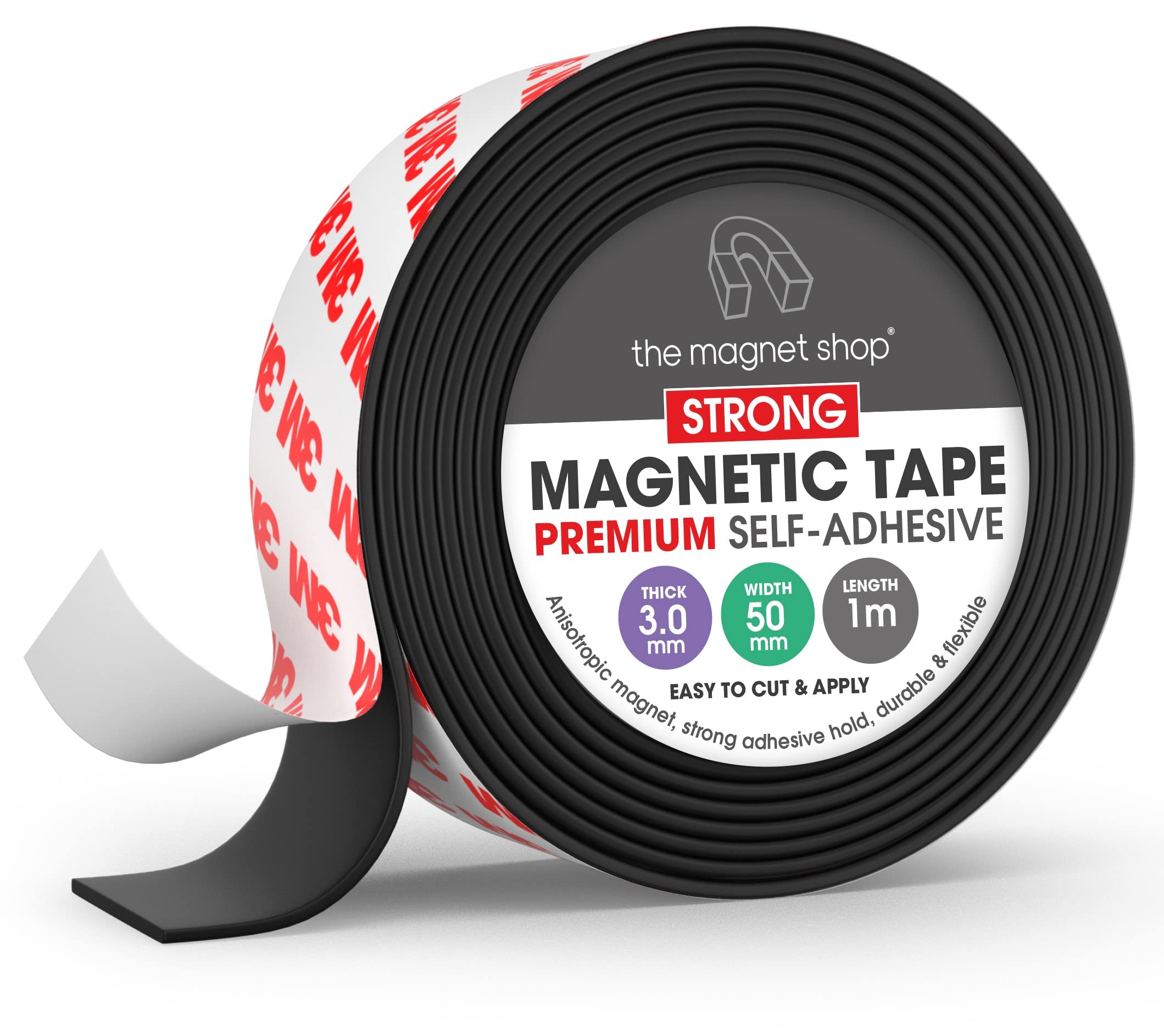 The Magnet Shop Light Tms Magnetic Tape For Crafts (Extra Strong 50Mm Wide, 3.0Mm Thick, 1 Metre)