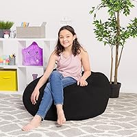Vista 143 de Posh Creations - Puff para niños, adolescentes y adultos, incluye funda extraíble y lavable a máquina, tamaño grande de 38 pulgadas, lona con diseño