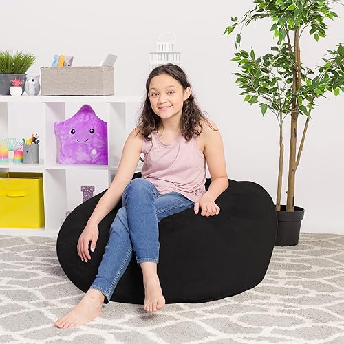 Miniatura 340 de Posh Creations - Sillón puff para niños, adolescentes y adultos, incluye funda extraíble y lavable a máquina, grande de 38 pulgadas, piel de conejo