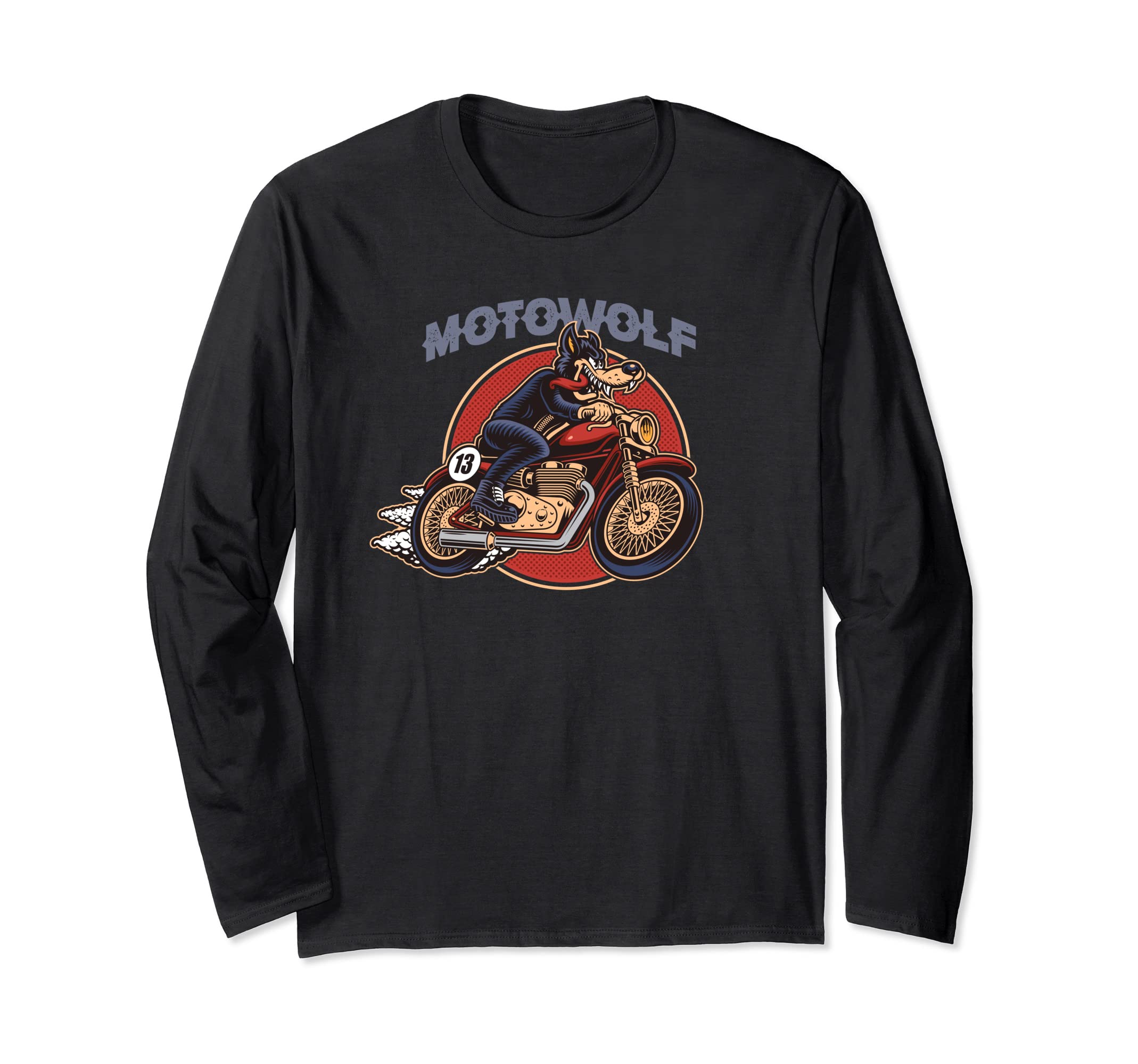 MOTOWOLF - Vintage Motorcycle Racing - Long Sleeve T-Shirt