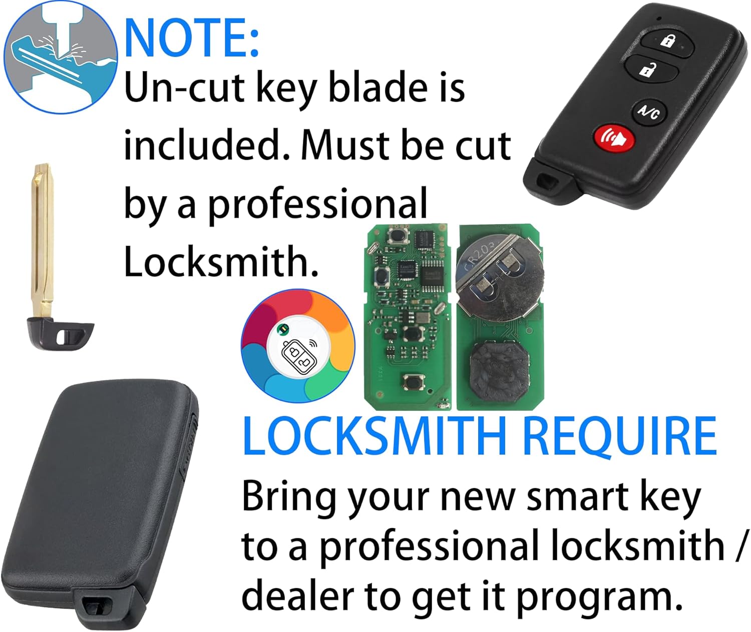 Smart Key for Toyota Prius, Alliskeys Proximity Smart Key Fob Replacement Compatible with Toyota Prius 2010-2015 HYQ14ACX 271451-5290 89904-47350