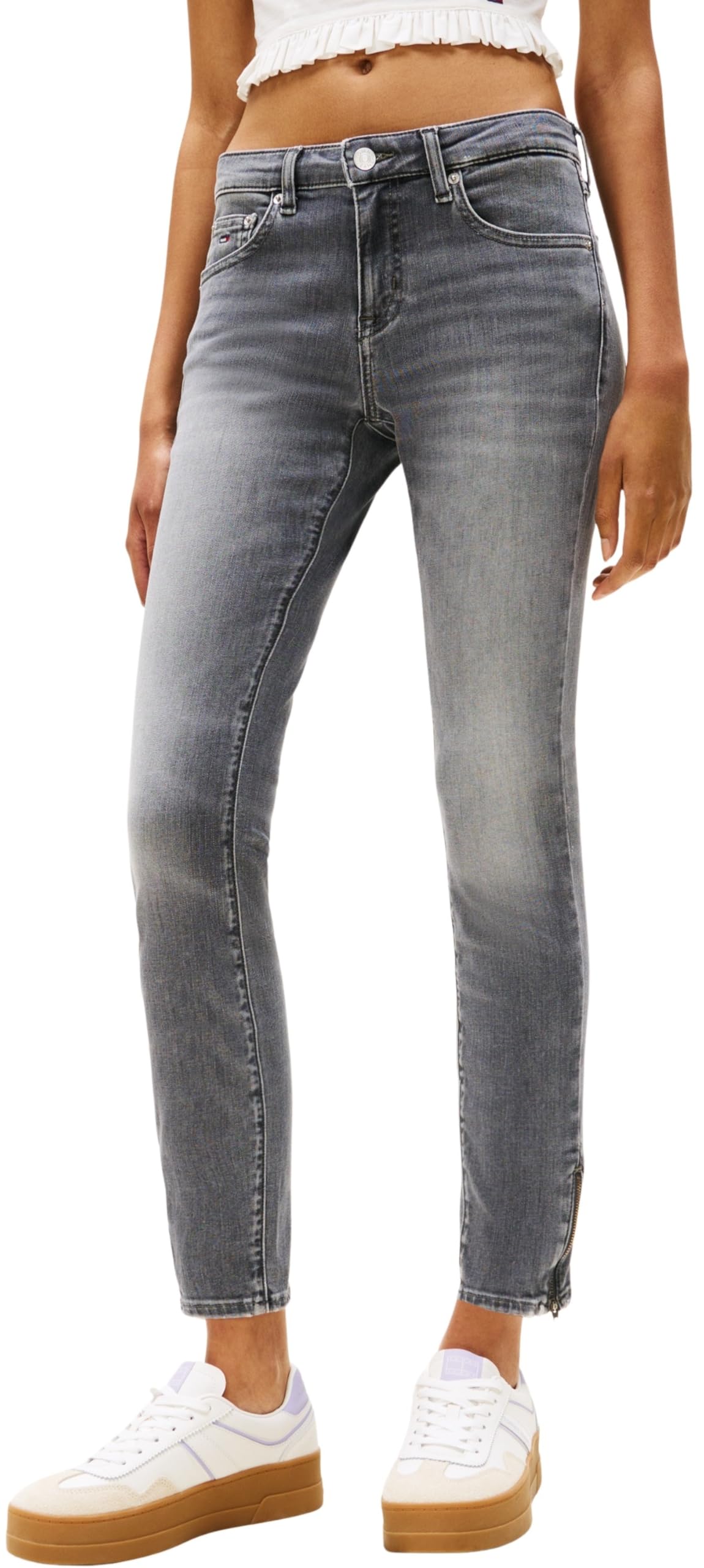Tommy Jeans Womens Sophie Lw Skn ANK Zip Ch0277 Dw0dw21741 Skinny, Denim (Denim Grey), 29W / 34L UK