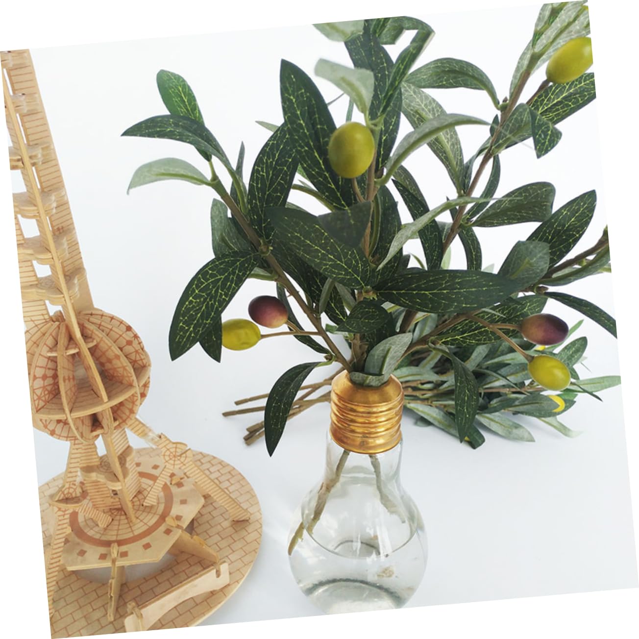 Cabilock 3 Set Eleganti Rami Di Ulivo Steli Artificiali Rami Di Ulivo Piante Finte Per La Decorazione Della Tavola Di Casa Hawaii Feste Matrimonio Ufficio 4 Pezzi * 3