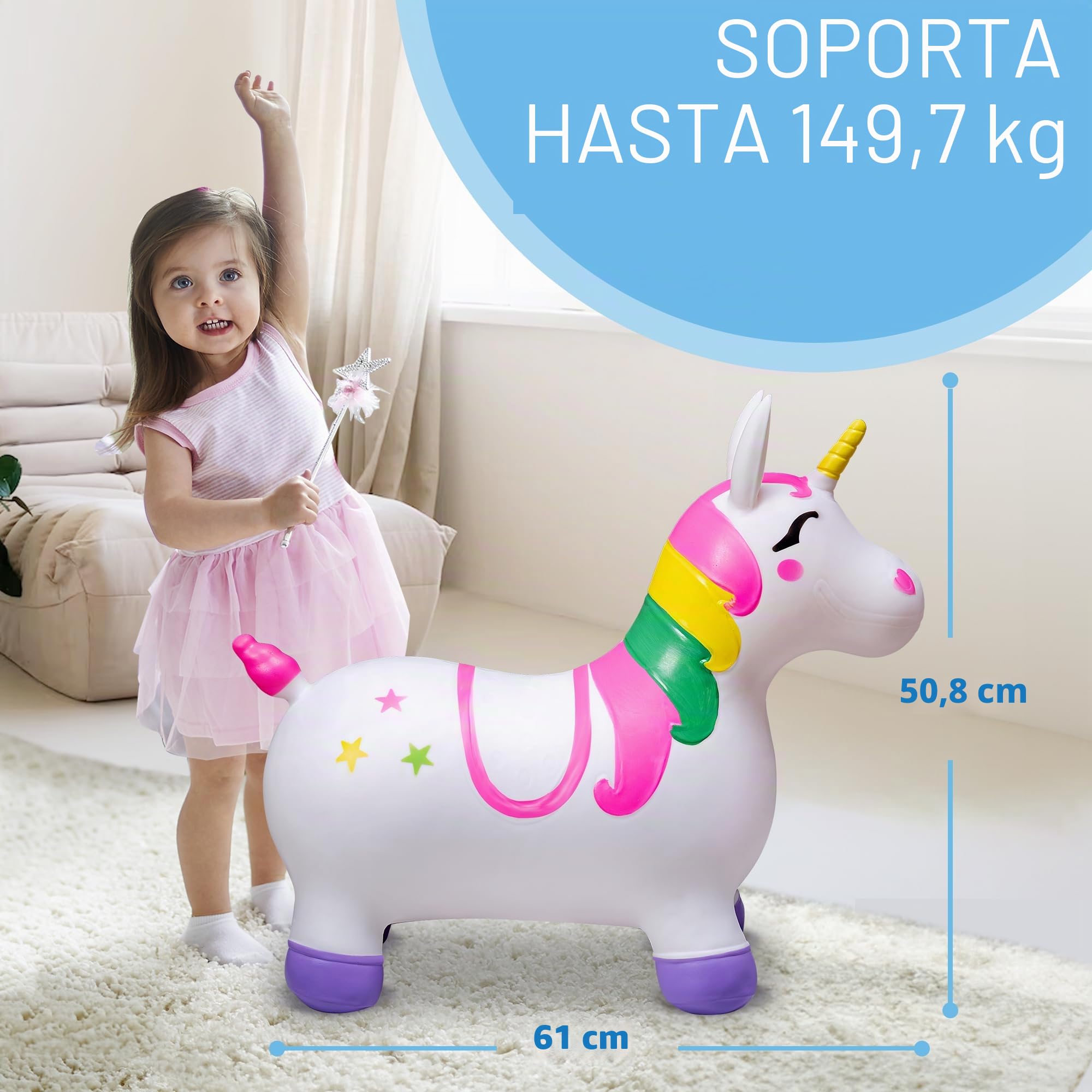 JOYIN Unicorn Bouncy Horse Kids Ride On Toy, Hopper Unicornio, Hopping Animal Toy for Toddlers Boys Girls Indoor Outdoor Bouncing Riding Activities
