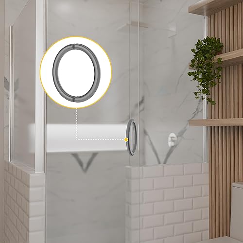 Miniatura 13 de BRIXWELL HC-6BTB-ACP - Manija de puerta de ducha de estilo circular de centro a centro de 6 pulgadas, montaje trasero con cobre antiguo