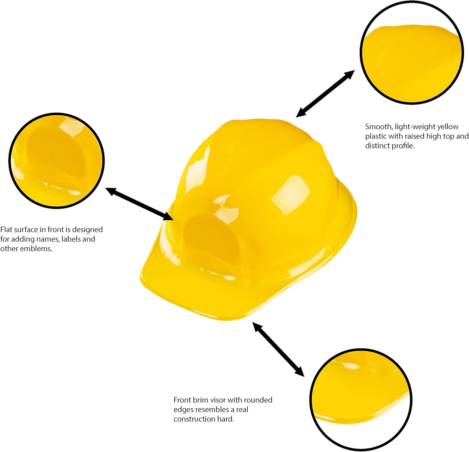 Super Z Outlet 12 Pack Yellow Construction Hard Hat Plastic Birthday Party Supplies Worker Caps Set Halloween Costume Toy - Image 4