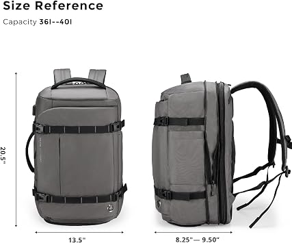 Swissdigital Design Travel Backpack 40L,TSA Friendly Flight Approved Carry-on Luggage Hand,with USB Charging Port Large Weekender Bag Fits 17 Inch Laptop Backpack Grey | SD1756-02
