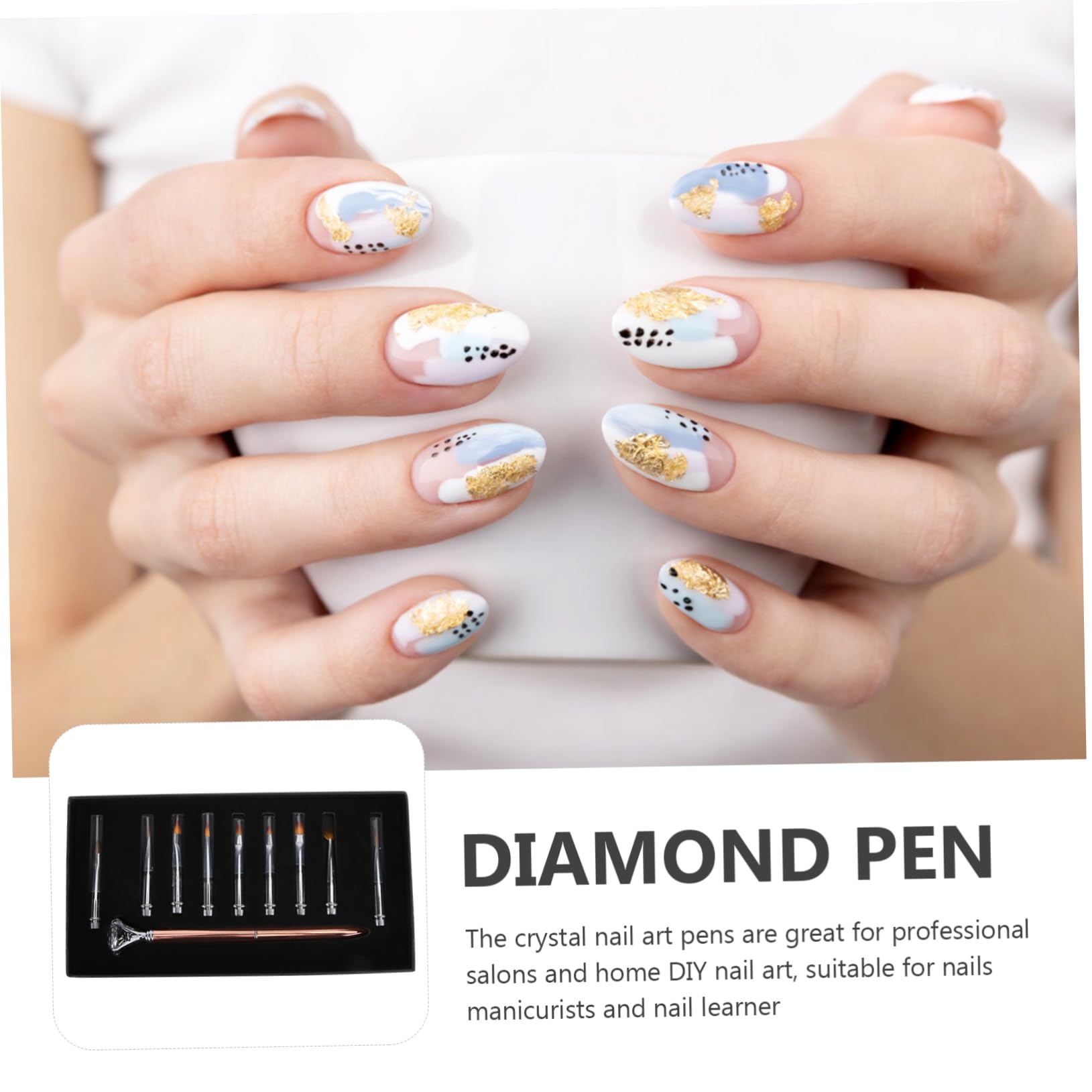 FOMIYES Juego De 2 Y 9 Pinceles Para Manicura Con Bolígrafo Para Decoración De Uñas.