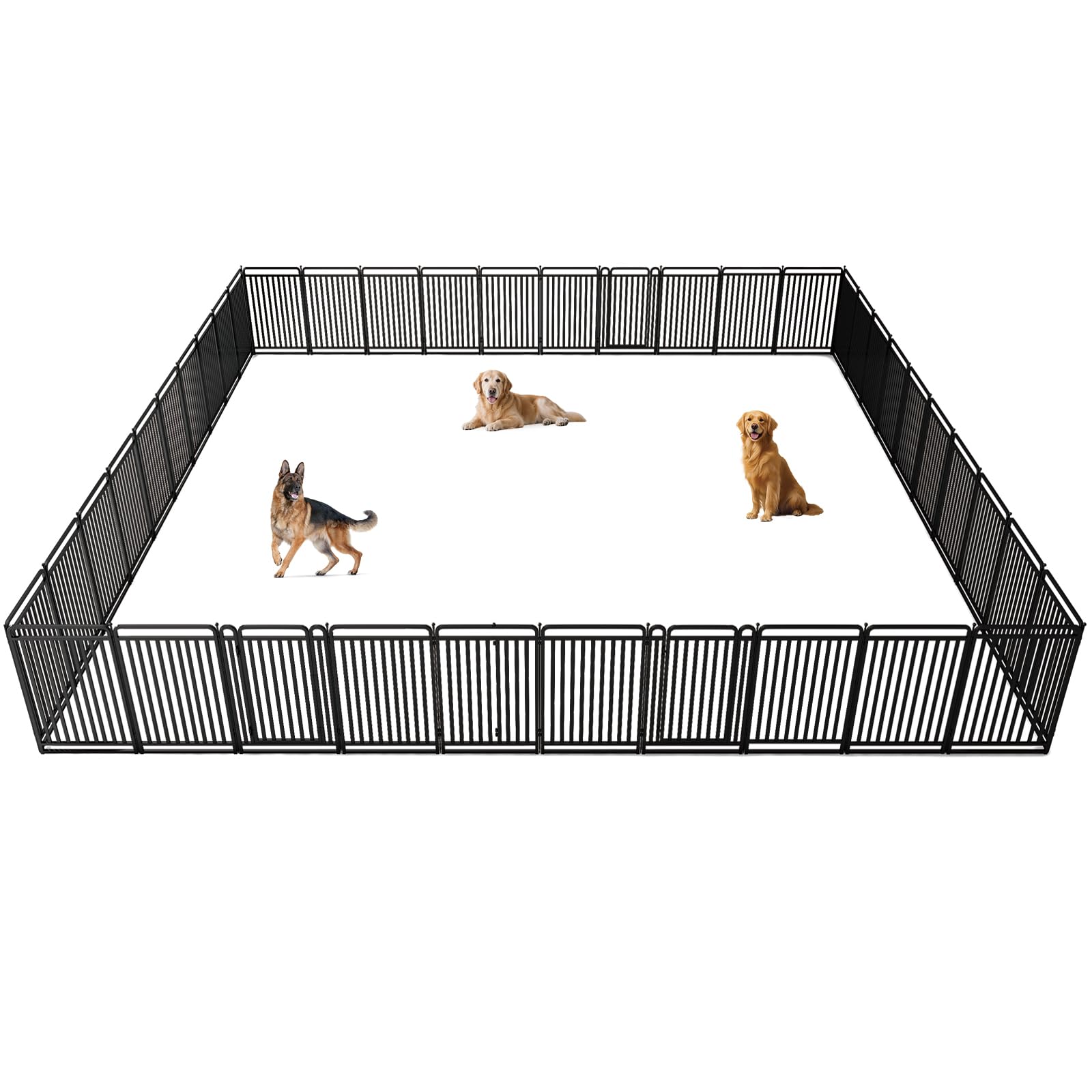 New Thickened Version Dog Playpen, 40 Inch Dog Fences for The Yard, Portable Outdoor Dog Playpen for Large/Medium/Small Dogs, Foldable Metal Dog playpen, with Doors (40 Panels, 40 Inch)