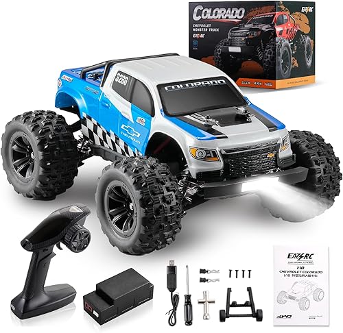 Miniatura 1 de EAZYRC - Autos a control remoto rápidos sin escobillas para adultos, 118 Chevrolet Colorado 4X4 Offroad RC Camión todoterreno, auto de control