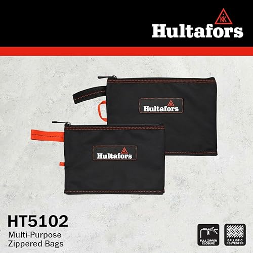 Miniatura 6 de Hultafors Work Gear HT5102 - Bolsas multiusos con cremallera, portaherramientas de poliéster balístico resistente, cierre de bucle para colgar en